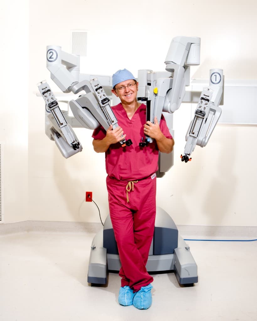 Dr. Asbery with surgical robot